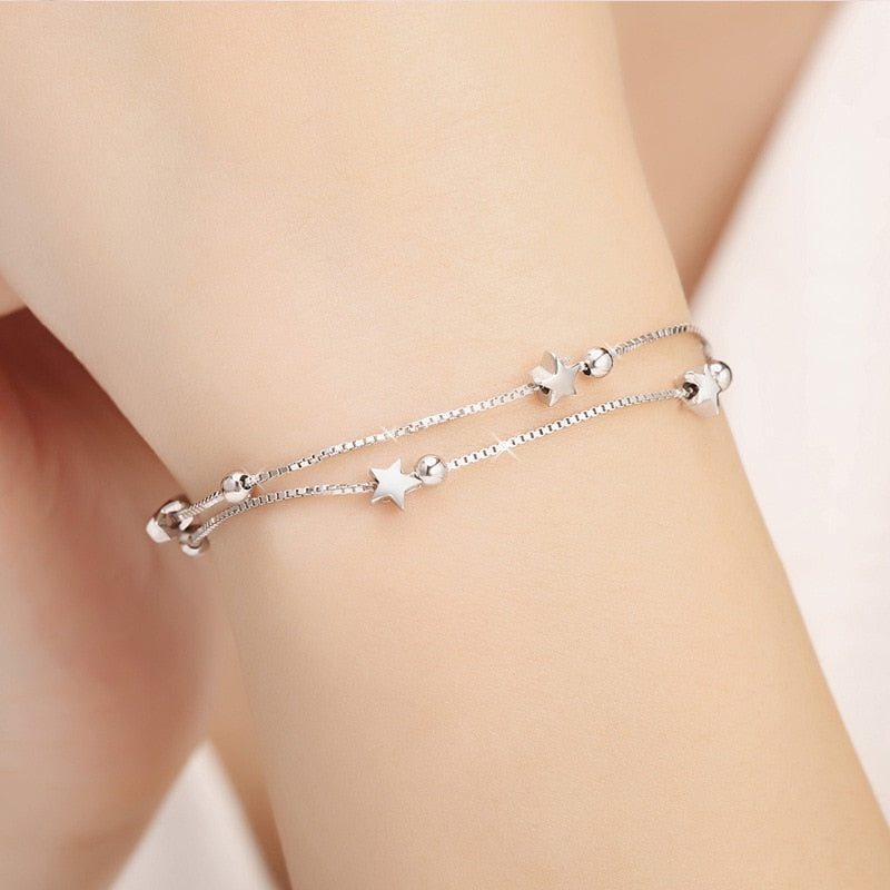 Pulseiras de estrelas em prata 925 - Quarterona